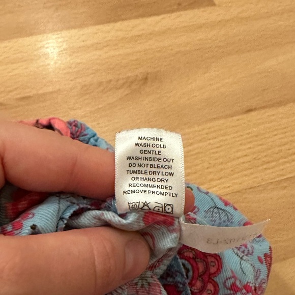 Floral Blue and Pink Kids One Piece in velvet - Picture 5 of 8